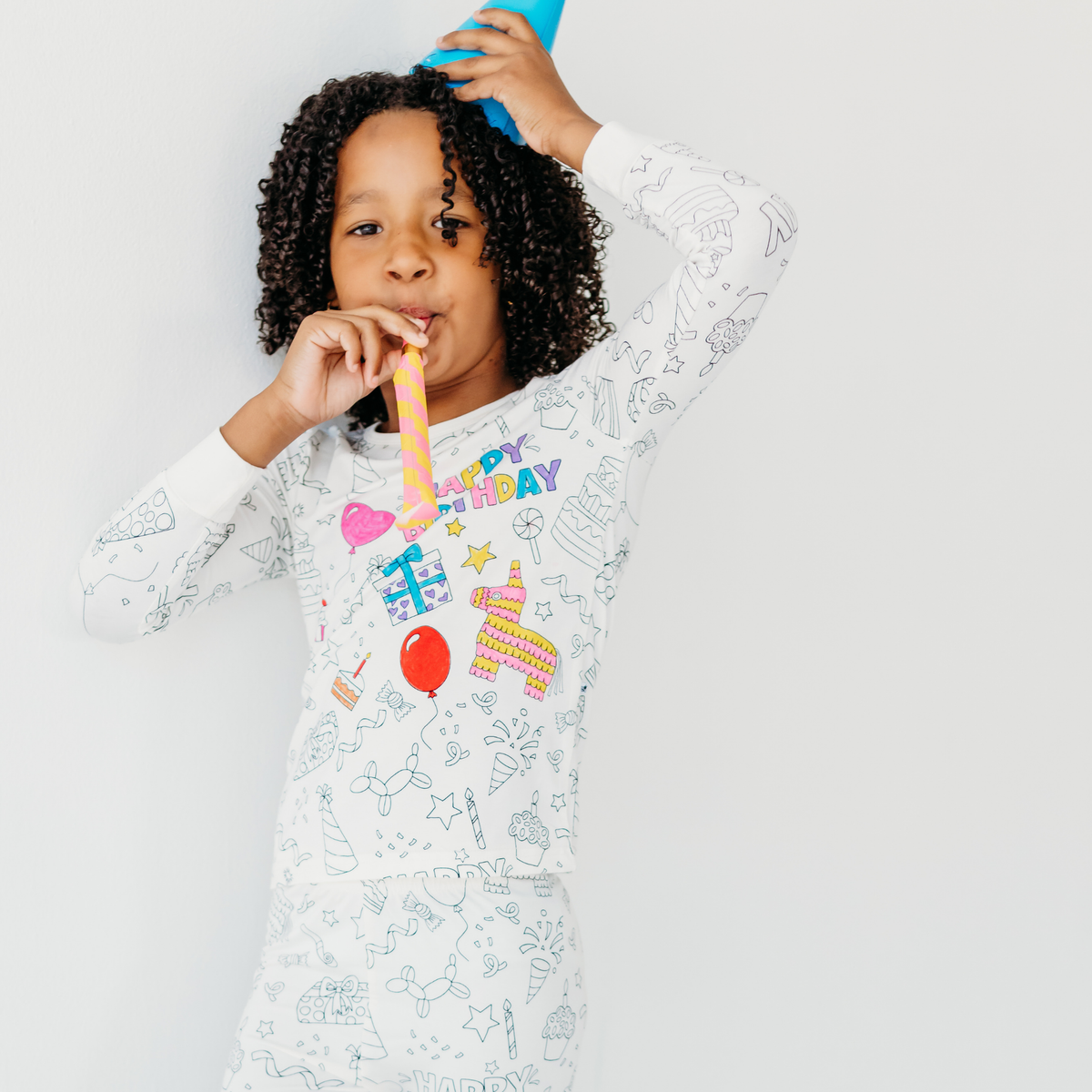 Birthday Coloring Pajamas with Markers | Kids Gift Set