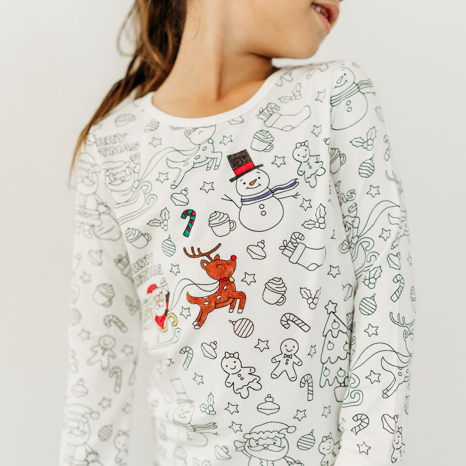 Christmas colorable pajamas 2 piece set