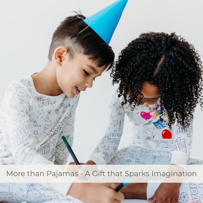 Birthday Coloring Pajamas with Markers | Kids Gift Set