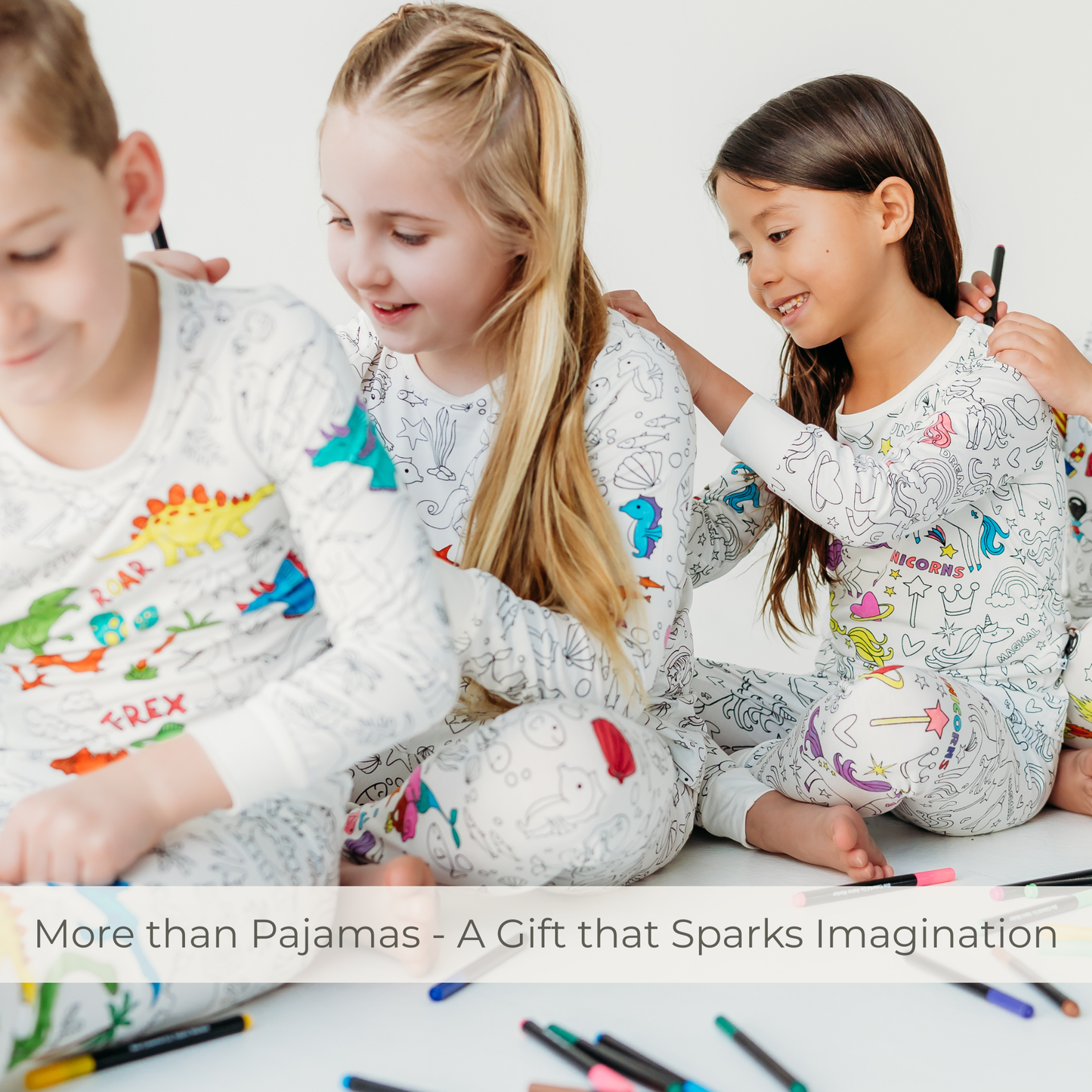 Mermaid Coloring Pajamas for Kids | Soft Bamboo 2 Piece Set