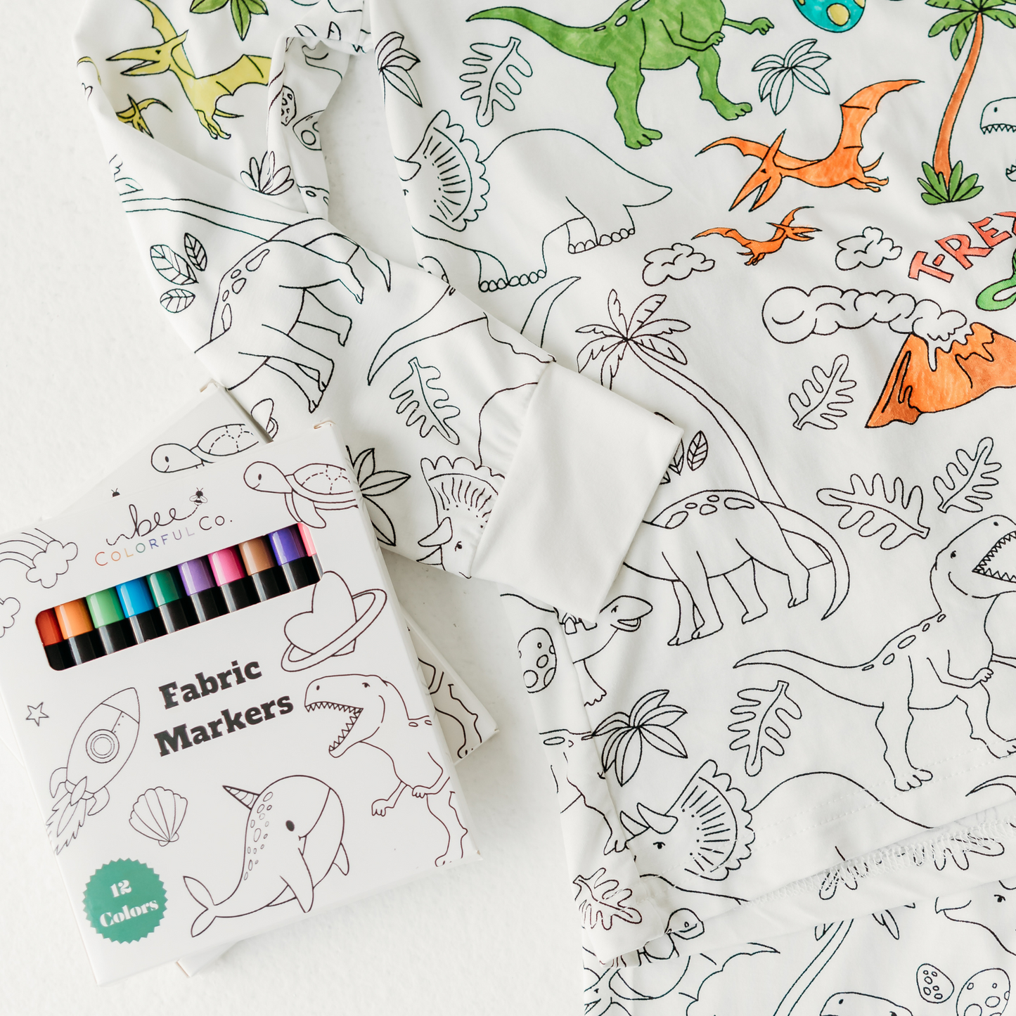 12 rainbow fabric markers for kids fine tip permanent