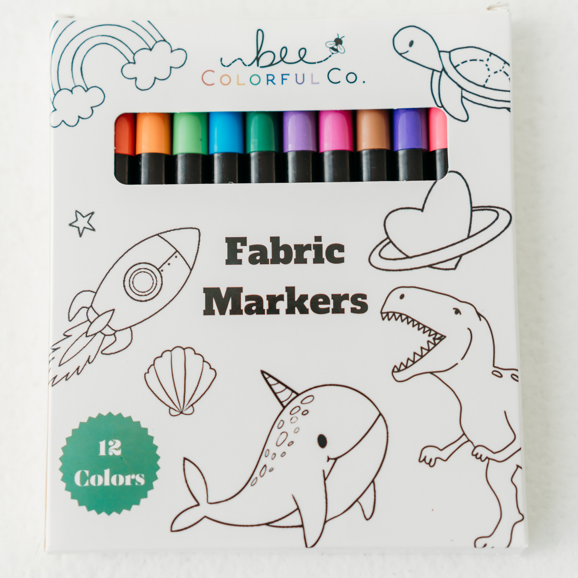 Bee Colorful Co fabric markers for kids 12 permanent colors