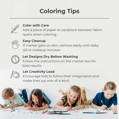 Birthday Coloring Pajamas with Markers | Kids Gift Set