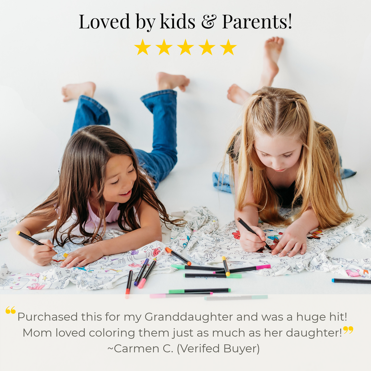 Birthday Coloring Pajamas with Markers | Kids Gift Set