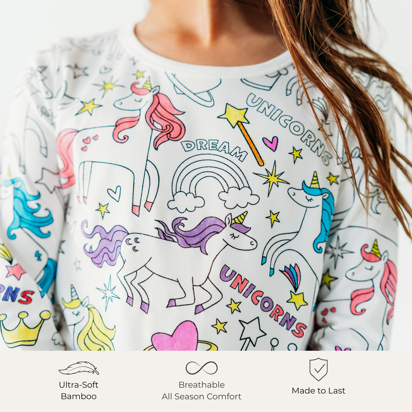 Ultra soft bamboo pajamas set for kids, breathable fabric, durable and made to last